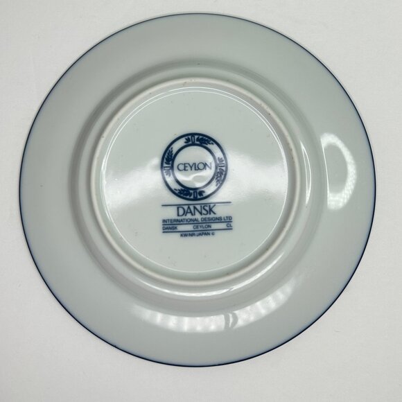 Dansk Ceylon Blue & White Salad Bread Plate 8" Japan Porcelain Dinnerware - Picture 2 of 3